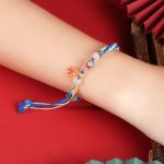 Buddha Stones 925 Sterling Silver Handmade Gourd Blessing String Reincarnation Knot Bracelet Bracelet BS 4
