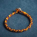 Buddha Stones "May you be safe and sound all year round" Lucky Multicolored Bracelet Bracelet BS Orange Dark Blue Red 19cm