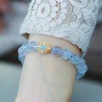 Buddha Stones Natural Aquamarine Red Agate Pearl Beads Healing Charm Bracelet Bracelet BS 4