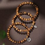 Buddha Stones 925 Sterling Silver Natural Golden Sea Willow Zakiram Goddess of Wealth Lucky fortune Fu Character Success Bracelet 2