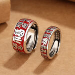 Buddha Stones Fu Character Design Fortune Luck Copper Adjustable Ring Bracelet BS main