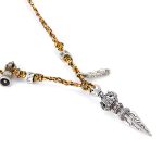 Buddha Stones Tibetan Handmade 925 Sterling Silver Dorje Vajra Om Mani Padme Hum Feather Strength Necklace Pendant Necklaces & Pendants BS 9