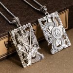 Buddha Stones Guan Gong Dragon Auspicious Clouds Wealth Necklace Pendant Necklaces & Pendants BS 2