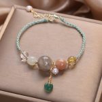 Buddha Stones Moonstone Sunstone Beads Peace Buckle Charm Healing Bracelet Bracelet BS 12