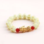 Buddha Stones FengShui Lucky Pixiu Glowstone Wealth Bracelet Bracelet BS 12mm