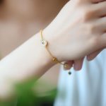Buddha Stones Peace Buckle White Jade Luck Copper Bracelet Bracelet BS 2