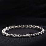 Buddha Stones 925 Sterling Silver Om Mani Padme Hum Carved Design Creativity Metal Bracelet Bracelet BS 8