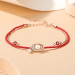Buddha Stones 925 Sterling Silver Pearl Ingots Copper Coins Healing Necklace Pendant Red Rope Bracelet Set Bracelet Necklaces & Pendants BS Bracelet(Wrist Circumference 14-18cm)