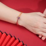 Buddha Stones Handcrafted Colorful Purple Gold Red Braid Rope Bracelet Bracelet BS 4