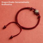 Buddha Stones 925 Sterling Silver Chinese Zodiac Natal Buddha Cinnabar Calm Bracelet Bracelet BS Dragon/Snake-Samantabhadra Bodhisattva Red(Wrist Circumference 14-18cm)