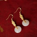 Buddha Stones Jade Copper Coins Auspicious Clouds Prosperity Necklace Pendant Bracelet Ring Earrings Bracelet Necklaces & Pendants BS 8