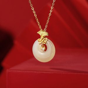 Buddha Stones 925 Sterling Silver Natural Hetian Jade Carnation Flower Prosperity Necklace Pendant Necklaces & Pendants BS Hetian Jade(Prosperity♥Abundance)
