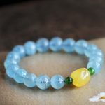 Natural Aquamarine Amber Beads Serenity Healing Bracelet Bracelet BS 8