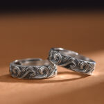 Buddha Stones 999 Sterling Silver Auspicious Clouds Engraved Blessing Adjustable Ring Ring BS 11