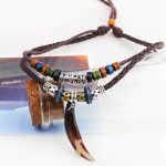 Buddha Stones Ethnic Wolf Tooth Pattern Beads Wealth Necklace Pendant Necklaces & Pendants BS 6
