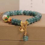 Buddha Stones Jade White Agate Butterfly Abacus Beads Abundance Bracelet Bracelet BS 1