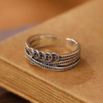 Buddha Stones Copper Coin Wealth Luck Ring Ring BS 4