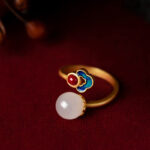 White Jade Auspicious Cloud Blessing Luck Ring Rings BS 9