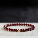 Buddha Stones 999 Gold Koi Fish Natural Garnet Protection Bracelet Bracelet BS 5mm-Garnet&Gold Bead 17cm
