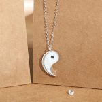 Buddha Stones 925 Sterling Silver Yin Yang Symbol Harmnoy Necklace Pendant Necklaces & Pendants BS White