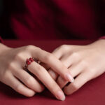 Buddha Stones Garnet Cinnabar Lucky Bead PiXiu Om Mani Padme Hum Rose Protection Ring Ring BS Cinnabar PiXiu(Adjustable)