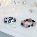 Buddha Stones Yin Yang Symbol Balance Luck Ring Ring BS 2Pcs-Bagua&Agate