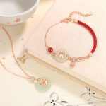 Buddha Stones 925 Sterling Silver Year of the Dragon Natural Hetian Jade Zircon Peace Buckle Protection Bracelet Necklace Pendant (Extra 30% Off | USE CODE: FS30) Bracelet Necklaces & Pendants BS 1
