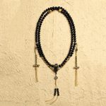 Buddha Stones Tibetan 108 Mala Beads Black Onyx Three-eyed Dzi Beads Protection Bracelet Mala Bracelet BS 2