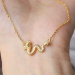 Buddha Stones 925 Sterling Silver Year Of The Dragon Auspicious Golden Dragon Luck Chain Necklace Pendant Necklaces & Pendants BS 1