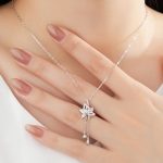 Buddha Stones 925 Sterling Silver Lotus Zircon Enlightenment Necklace Pendant 6