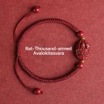 Buddha Stones Chinese Zodiac Natal Buddha Cinnabar Keep Away Evil Spirits Rope Bracelet (Extra 30% Off | USE CODE: FS30) Bracelet BS Rat-Thousand-armed Avalokitesvara