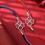 Buddha Stones 925 Sterling Silver Color-changing Four Leaf Clover Luck Protection Red String Bracelet Bracelet BS 10