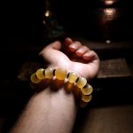 Buddha Stones Handmade Tibetan Sheep Horn Om Mani Padme Hum Auspiciousness Bracelet Bracelet BS 10