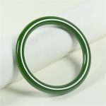 Buddha Stones Cyan Jade Longevity Blessing Bangle Bracelet Bracelet BS 64mm