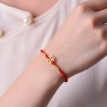Buddha Stones Copper Coin Strength Braided String Bracelet Anklet Bracelet BS 4