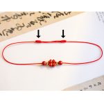 Buddha Stones Four Leaf Clover Cinnabar Blessing Calm String Bracelet Anklet Bracelet BS 18