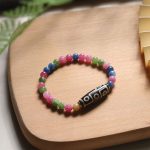 Buddha Stones Tibetan Tiger Eye Tourmaline Nine-Eye Dzi Bead Protection Bracelet Bracelet BS Tourmaline&Nine-Eye Dzi Bead(Wrist Circumference 14-16cm) 8mm