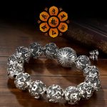 Buddha Stones Tibetan Om Mani Padme Hum Carved Alloy Beads Amulet Bracelet (Extra 35% Off | USE CODE: FS35) Bracelet BS 4