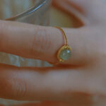 Buddha Stones 14K Gold Plated Round Jade Luck Prosperity Adjustable Ring Ring BS 3