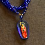 Buddha Stones Ksitigarbha Buddha Liuli Crystal Compassion Amulet Necklace Pendant Necklaces & Pendants BS Blue Standing Ksitigarbha