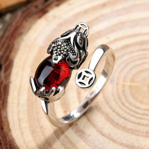 Buddha Stones FengShui Genstone PiXiu Wealth Adjustable Ring Ring BS PiXiu