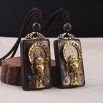 Buddha Stones Ebony Wood Elephant God of Fortune Buddha Blessing Necklace String Pendant Necklaces & Pendants BS 3