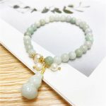 Buddha Stones Jade Gourd Blessing Protection Charm Bracelet Bracelet BS 1