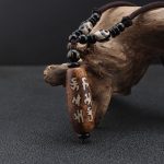 Buddha Stones Tibet Om Mani Padme Hum Dzi Bead Avalokitesvara Pattern Wealth Necklace Pendant Necklaces & Pendants BS 1