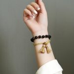 Buddha Stones 2Pcs Black Onyx Bead Support Protection String Bracelet Bracelet BS 1