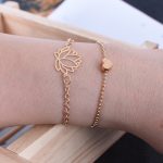 Buddha Stones 2Pcs Lotus Flower Love Heart Enlightenment Bracelet Bracelet BS 3
