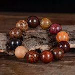 Buddha Stones Multicolored Sandalwood Protection Healing Bracelet Bracelet BS 4
