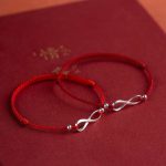 Buddhastoneshop 925 Sterling Silver Endless Knot Protection Luck Red String Bracelet Anklet