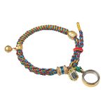 Buddha Stones Tibetan Om Mani Padme Hum Carved Zakiram Goddess of Wealth Charm Amulet Bracelet Bracelet BS 3