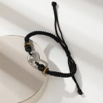 Buddha Stones 925 Sterling Silver Peace Buckle Auspicious Clouds Fortune Braided Bracelet Bracelet BS 3